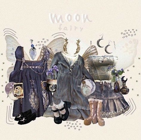 Moon Fairy, Mood Clothes, Fashion Aesthetics, Mood Board Fashion, Cute Fits, Character Outfits, Dream Clothes, Aesthetic Outfits, Aesthetic Fashion