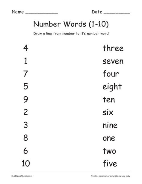 Grade 1 Numbers Words Matching Worksheets (1-10) Number Words Worksheets 1st Grades, Grade 1 Numbers Worksheet, 1 To 10 Spelling Worksheet, Number In Words Worksheet For Grade 1, Pp2 English Worksheets, Spelling Numbers Worksheet 1-10, Match The Numbers 1-10, Matching Type For Kindergarten, Matching Worksheets For Grade 1