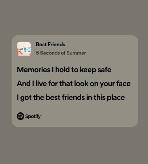 One Direction Friendship Lyrics, 5sos Lyrics Spotify, Friendship Scrapbook Ideas Best Friends, Graduation Song Lyrics, Song Lyrics About Friends, Friendship Lyrics, Lyrical Poetry, 5sos Songs, Senior Year Quotes