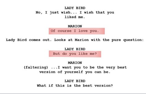 Lady Bird Script, Ladybird Quotes, Lady Bird Quotes, Sage Core, Film Script, Bird Quotes, Movies Quotes, Movie Scripts, Lady Bird