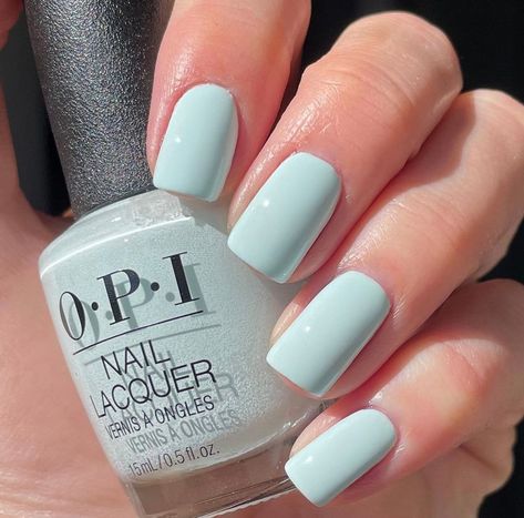 Opi Mexico City 2020, Pedicure Pastel Colors, Mint Blue Nails, Simple Nail Colors, Uñas Color Pastel, Mint Green Nail Designs, Nail Colors 2020, Mint Green Nail Polish, Pedi Designs