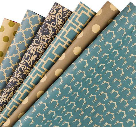 Creative Corporate Gifts, Kraft Wrapping Paper, Colorful Gift Wrapping, Motif Art Deco, Creative Tutorials, Gift Wrapping Inspiration, Kraft Paper Wrapping, Holiday Wrapping Paper, Paper Sheet