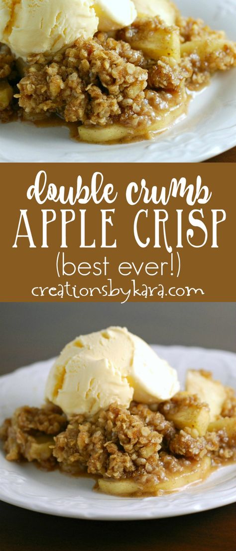 Perfect Apple Crisp - a double layer of cinnamon oat topping makes this the best apple crisp ever! You will love this fall recipe! The Best Apple Crisp, Apple Crisp Recipe Healthy, Apple Crisp Topping, Best Apple Crisp Recipe, Caramel Apple Crisp, Best Apple Crisp, Easy Apple Crisp Recipe, Apple Crisp Easy, Diy Easy Recipes