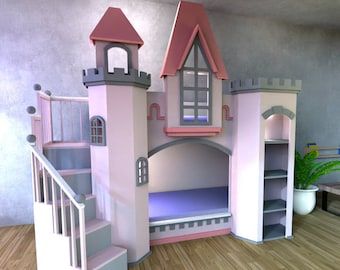 Diy Princess Bed, Princess Bunk Beds, Playground Diy, Princess Castle Bed, Tower Castle, Princess Tower, Girls Bunk Beds, Castle Bed, Girls Bedroom Furniture