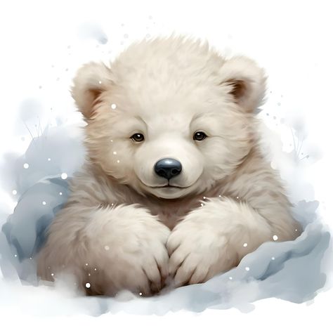 Photo fluffy soft baby polar bear waterc... | Premium Photo #Freepik #photo Polar Bear Clipart, Polar Bear Images, Christmas Polar Bear, Journaling Scrapbook, Baby Polar Bears, Bear Watercolor, Bear Character, Cute Polar Bear, Bear Clipart