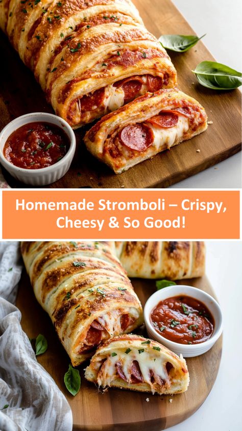 Craving a warm, cheesy, and stuffed Italian-style roll? This Homemade Stromboli is filled with layers of melty cheese, savory meats, and flavorful seasonings, all wrapped in golden, crispy dough! A perfect appetizer, family meal, or game-day snack that’s easy to make and full of flavor!

✨ Cheesy, crispy & ready in just 30 minutes!

📌 Save this recipe now & enjoy a homemade Stromboli anytime!

#HomemadeStromboli #CheesyAndSavory #ItalianInspired #BakedPerfection #CrispyAndGolden #ComfortFood #QuickAndEasyMeals #FamilyFavorite #GameDaySnacks #SimpleAndDelicious Homemade Stromboli, Melty Cheese, Family Meal, Italian Style, 30 Minutes, Appetizer, Dough, Dinner Recipes, Cheese