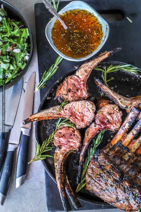 Grilled Rack of Lamb with Rosemary Marinade Lamb Dry Rub Recipe, French Lamb Rack Recipes, French Rack Of Lamb Recipes, Rack Of Lamb Recipes Grilled, Grilled Rack Of Lamb Recipes, Sauces For Lamb, Rack Of Lamb Marinade, Rack Of Lamb Recipes, Lamb Rib Chops