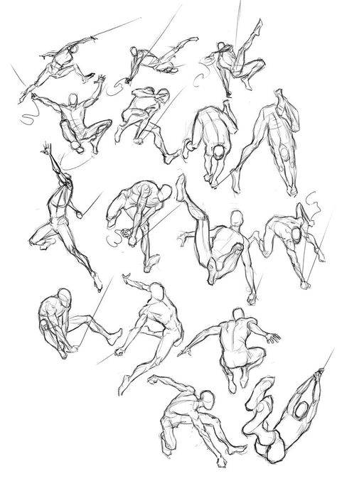 Mindless Doodles, Pose Ideas Drawing, Spiderman Poses, Gesture Drawings, The Wolverine, Spiderman Art Sketch, Action Pose Reference, Drawing Body Poses, Sketch Poses