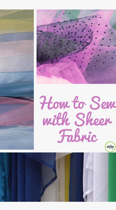 Beth Bradley presents beneficial tips and techniques to successfully sew with sheer fabrics. Learn the different types of sheer fabrics such as sheer crystal and sheer soft fabrics. Find out what tools work best and the proper threads to purchase when sewing with sheer. Use these tips to make beautiful sheer products that shine and are made to perfection. Molde, Clothes Crafts, Sewing Lessons, Sewing Craft Table, Vinyl Fabric Crafts, Sewing Circles, Fabric Yarn, Sewing Organization, Sewing Material