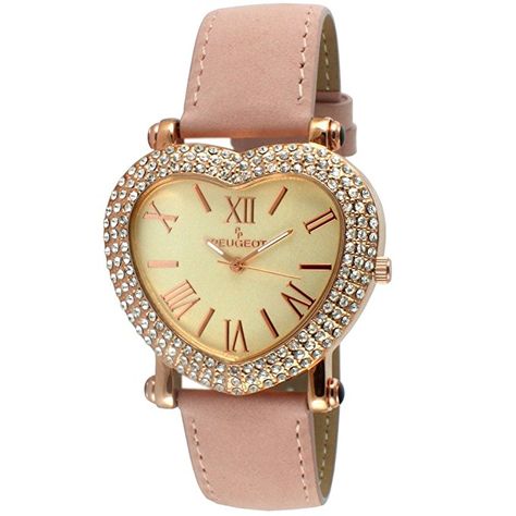 Heart Shaped Watch, 80s Womens Fashion, Heart Shaped Rose, Tattoo Time, Crystal Watch, Heart Watch, Rose Gold Crystal, Crystal Watches, Watches Women Fashion