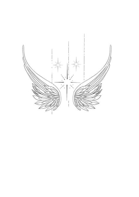 Angles Tattoo Design, Colored Hearts Tattoo, Unique Angel Wings Tattoo, Angel Wing Tattoo Designs For Women, Minimal Wings Tattoo, Small Angel Wing Tattoos For Women, Dainty Angel Tattoo, Dainty Angel Wings Tattoo, Women Chest Tattoo Classy