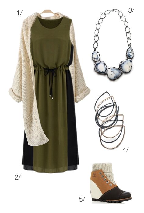 how to wear a a maxi dress in the winter: add a cardigan, boots, and tights // click through for outfit details Green Skirt Outfit Winter, Skirt Outfit Winter Tights, Olive Green Skirt Outfit, Maxi Dress In Winter, Green Skirt Outfit, Skirt Outfit Winter, Green Skirt Outfits, Olive Green Skirt, Maxi Dress Winter