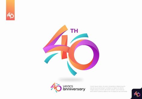 10 Logo Design Number, 40th Anniversary Logo Design, Anniversary Logo Design Numbers, 4 Logo Design, Logo Aniversario, Birthday Logo, Number 40, 10 Logo, Logo Icon Design