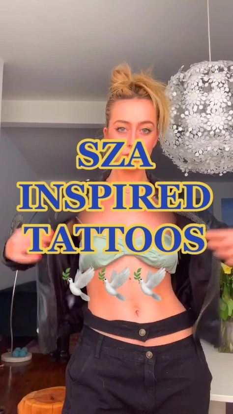 Addi(@electric.cowgirl) on TikTok: SZA 🤍🕊✨ Temporary tattoos are now available on my Depop! I hope you love. Taking requests below! #showyourtruecolors #fyp #losangeles #Boo #bbmas Love Galore Tattoo Sza, Doves In The Wind Tattoo Sza, Sza Singer Tattoos, Sza Aesthetic Tattoo, Sza Supermodel Tattoo, Tattoos Inspired By Sza Songs, Sza Singer Tattoo Ideas, Normal Girl Tattoo Sza, Ctrl Tattoo Ideas