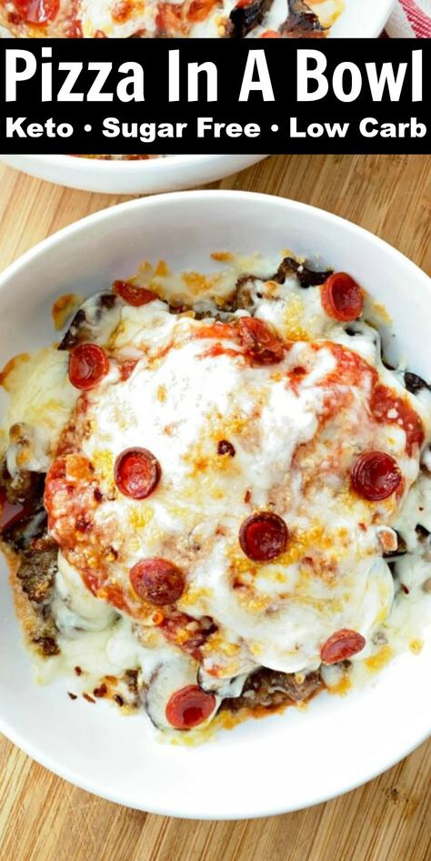 Pizza In A Bowl, Low Sugar Diet Recipes, Pizza Bowl, Low Fat Low Carb, Low Carb Low Fat Recipes, Diet Recipes Easy, Keto Pizza, Low Carb Low Sugar, Best Low Carb Recipes