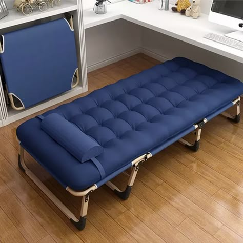 Folding single office nap lunch break folding deck chair tri-fold bed outdoor household escort simple camping bed _ - AliExpress Mobile Double Bed Designs, Simple Lunch, Sleeping Cots, Portable Bed, Minimalist Bed, Wooden Bed Design, Folding Bed, Bed Design Modern, Camp Furniture