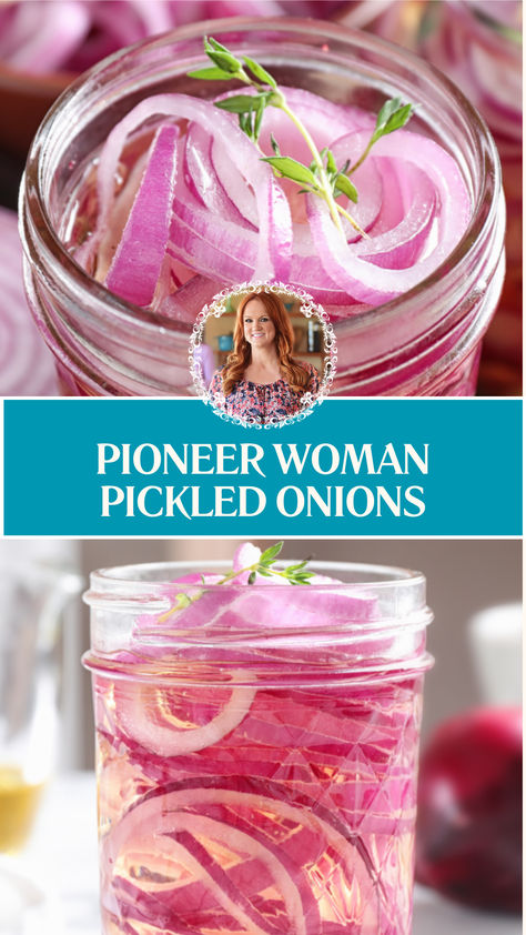 Pioneer Woman Pickled Onions Pioneer Woman Pickles, Pioneer Woman Pickled Red Onions, Best Pickled Onions Recipe, Simple Pickled Red Onions, Pickled Red Onions Apple Cider Vinegar, Panera Pickled Red Onions Recipe, Top Of The River Pickled Onions Recipe, Canning Red Onions, Red Onion Pickled Recipe