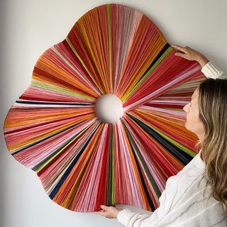 Tammy Kanat (@tammykanat) • Instagram photos and videos Tammy Kanat, Circular Weaving, The Language Of Flowers, Yarn Painting, Fiber Wall Art, Yarn Wall Art, Embroidery Wall Art, Macrame Wall Hanging Diy, Folded Book Art