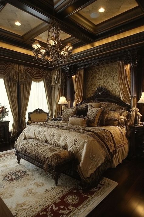 Luxury Bedroom Design Master Suite Classy, Classic Bedroom Design Luxury, French Bedroom Ideas, Luxury Bedroom Design Master Suite, Traditional Bedroom Ideas, French Bedrooms, Bedroom Design Luxury, French Country Decorating Bedroom, Traditional Bedroom Design