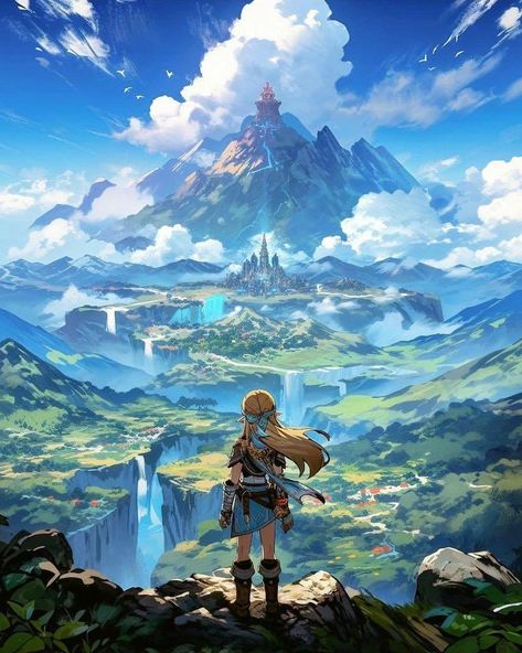 Image Cover, Zelda Art, Anime Backgrounds Wallpapers, Fantasy Setting, Fantasy Places, Cool Wallpapers Art, Fantasy Art Landscapes, 판타지 아트, Dreamy Art