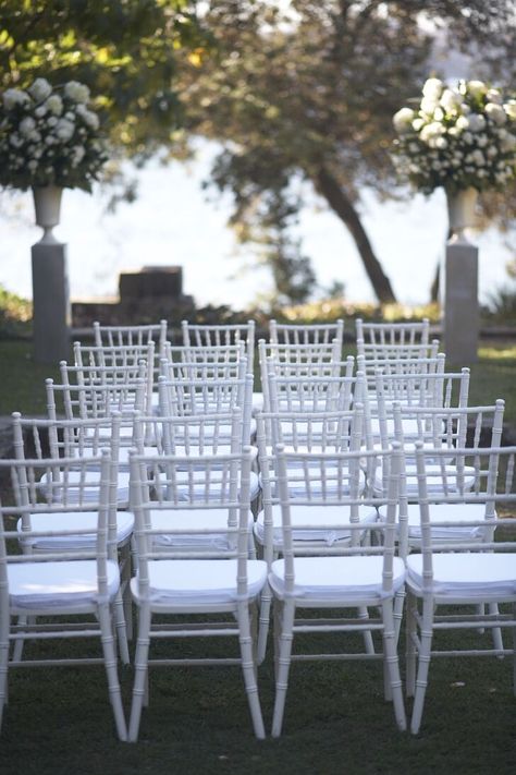 Tiffany chairs Wedding Table Settings Purple, Jewellery Tiffany, Tiffany Chairs, Modern High Chair, Rustic Ceremony, Tiffany White, Australian Bridal Designers, Tiffany Chair, Puerto Vallarta Wedding