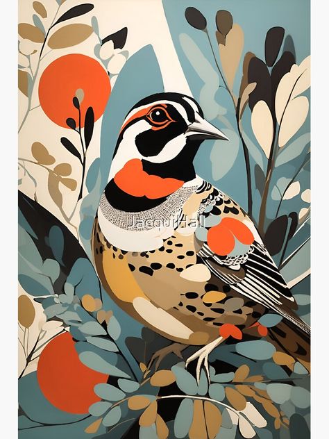 "Mid century modern Wall art, depicting a Sparrow in its natural habitat" Sticker for Sale by JacquiHall Vintage Bird Prints, Sparrow Art, Autumn Leaves Art, Parrots Art, Pastel Poster, Modern Birds, Flower Drawing Tutorials, Mid Century Modern Wall Art, Mosaic Tile Art