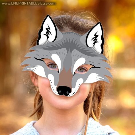 Woodland Halloween, Diy Party Photo Booth, Mask Printable, Wolf Children, Wolf Costume, Wolf Mask, Wolf Photos, Gray Wolf, Costume Masks