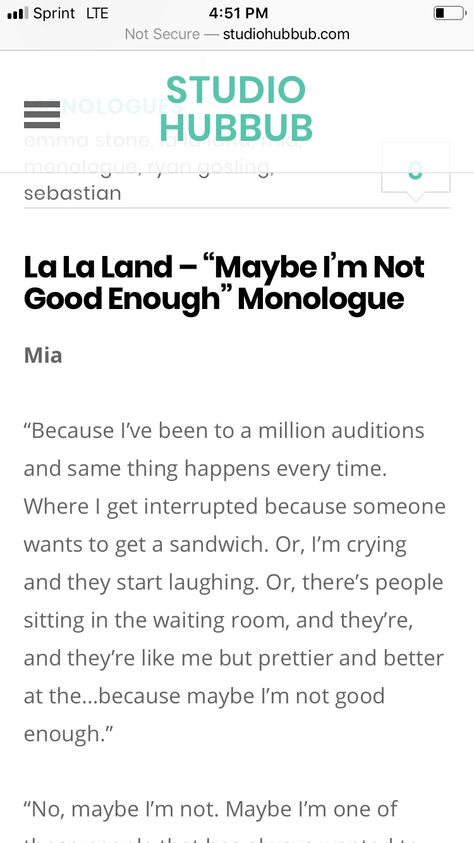 La La Land Monologue, Best Monologues, Monologue Aesthetic, Famous Monologues, Film Monologues, Famous Movie Monologues, Movie Monologues Female, Musical Monologues, Dramatic Monologues From Movies