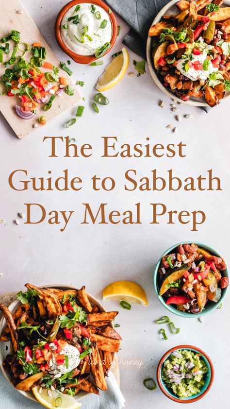 Meal prepping for the Sabbath day doesn't have to be complicated or overwhelming or take up a full day. Here are realistic meal ideas for people who are busy but don't want to cook on the Sabbath day. Make Ahead Sabbath Meals, Shabbat Breakfast Ideas, Sabbath Lunch Ideas, Sabbath Breakfast Ideas, Shabbat Lunch Ideas, Shabbat Meal Ideas, Eating Biblically Clean, No Prep Breakfast, Sabbath Dinner Ideas