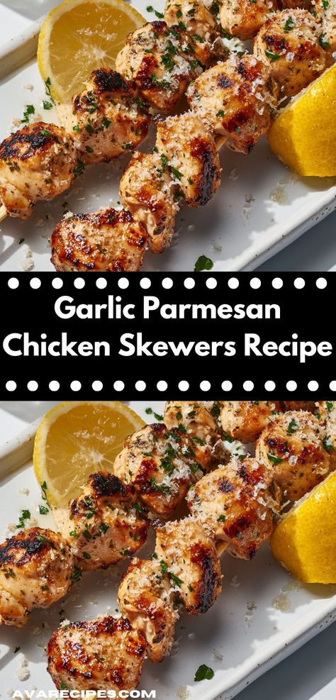 Craving something delicious and quick? Our Garlic Parmesan Chicken Skewers recipe is a winner! Ideal for busy weeknights, this dish offers savory flavors and is a hit with kids and adults alike. Family Gathering Dinner Ideas, Chicken On Skewers, Chicken Skewers Grilled, Garlic Parmesan Chicken Skewers, Parmesan Chicken Skewers, Grilled Garlic, Chicken Skewer Recipe, Grilled Chicken Skewers, Chicken With Italian Seasoning