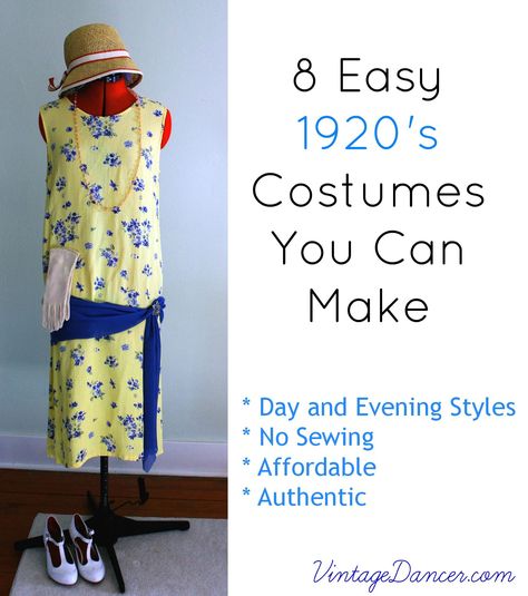 You can create an authentic 1920s costume! 8 easy 1920s costume ideas for day wear, evening wear, Great Gatsby, Downton abbey, flappers, & plus sizes Diy 1920s Costume, 1920s Outfit, Gatsby Party Outfit, 1920s Costume, Gatsby Costume, Blithe Spirit, Diy Outfits, 1920s Outfits, Diy Clothes Refashion