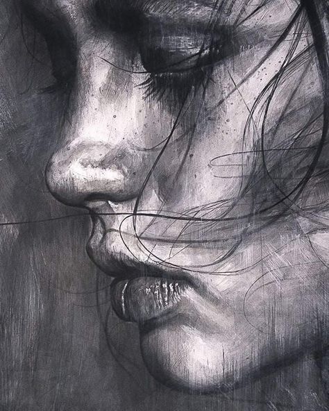 Charcoal Artwork, Charcoal Sketch, Meaningful Drawings, Female Art Painting, Charcoal Art, Facial Expression, Art Drawings Sketches Creative, Art Inspiration Painting, Book Art Drawings