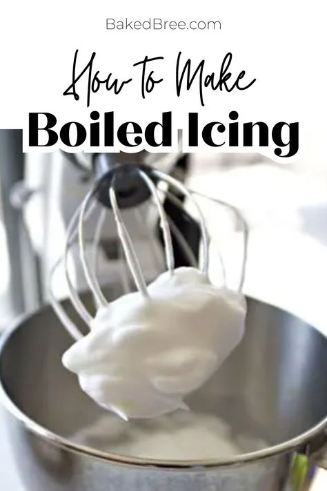 Learn how make fluffy and creamy boiled icing! This meringue frosting is perfect for your cakes or cupcakes. Boiled Icing Recipe, Fluffy Vanilla Cupcake Recipe, Whipped Icing Recipes, Frosting For Cake, Icing Recipe For Cake, Boiled Icing, 7 Minute Frosting, Fluffy White Frosting, Meringue Icing