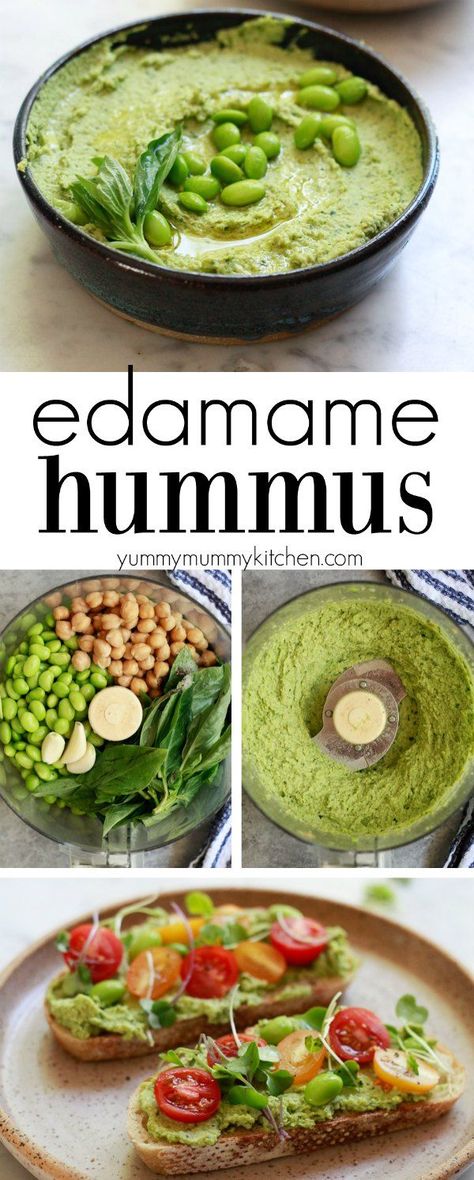 Edamame Hummus Recipe, Hummus Without Tahini, Hummus Wraps, Basil Hummus, Veggie Sandwiches, Edamame Hummus, Hummus Wrap, Party Dip, Veggie Sandwich