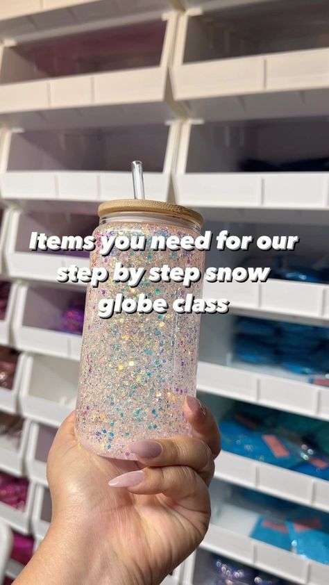 How to make a snow globe tumbler dupe You can find glitter, cups, resin, and much more on our website at littlelattesshop.com… | Instagram Snow Globe Tumbler Solution, Snow Globe Tumbler Mixture, Winter Tumbler Ideas, Snowglobe Tumbler Ideas, Make A Snow Globe, Snowglobe Tumblers, Globe Tumbler, Snow Globe Tumbler, Diy Snow