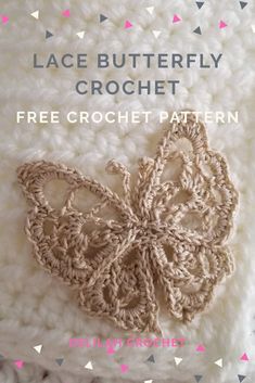 Crocheted Butterfly, Crochet Butterfly Free Pattern, Butterfly Crochet, Crochet Applique Patterns Free, Crochet Butterfly Pattern, Lace Butterfly, Boot Cuff, Mode Crochet, Crochet Design Pattern