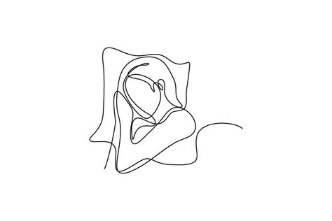 Sleep Icon, Sleeping Woman, Sleeping Drawing, Dibujo Simple, Woman Vector, Sleepy Girl, Sleeping Women, Continuous Line Drawing, Continuous Line