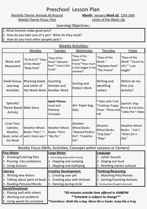 Monthly Lesson Plan Template Elegant Full Size Free Preschool Monthly Lesson Plan Templates Lesson Plan Ideas For Toddlers, Early Childhood Lesson Plan Template, Monthly Lesson Plan, Lesson Plans For Preschool, Toddler Lesson Plans Template, Preschool Weekly Lesson Plans, Pre K Lesson Plans, Daycare Lesson Plans, Preschool Lesson Plan Template