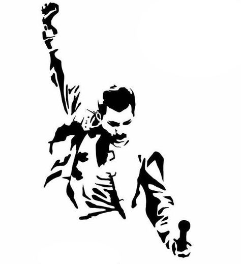 Celebrity Silhouette Art, Freddie Mercury Tattoo, Rock N Roll Tattoo, Rock Climbing Women, Banksy Stencil, Queen Rock Band, Freddy Mercury, Rock Artists, Pop Art Portraits