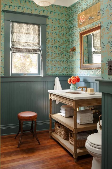 Gorgeous Wainscoting Ideas for Every Room Transitional Powder Room, Painted Beadboard, Bathroom Wainscoting, Traditional Powder Room, Wainscoting Ideas, Installing Wainscoting, Painted Wainscoting, Beadboard Wainscoting, Bead Board Walls