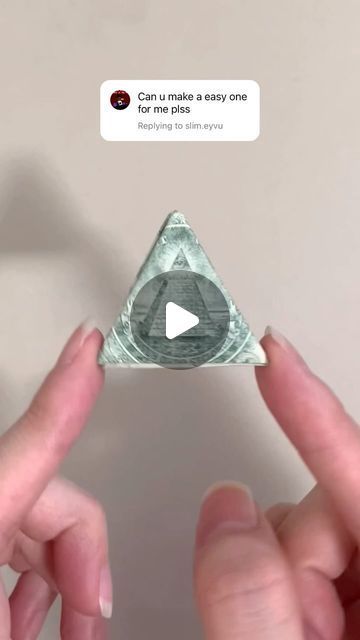 Valentina Balance | How to pyramid pyramid dollar 🔑 | Instagram 5 Dollar Bill Origami, Dollar Bill Pyramid, Folded Dollar Bills Easy, Oragami Money Easy, Folding Dollar Bills, Dollar Bill Origami Easy Step By Step, Origami With Money, Money Pyramid, Pyramid Project Ideas