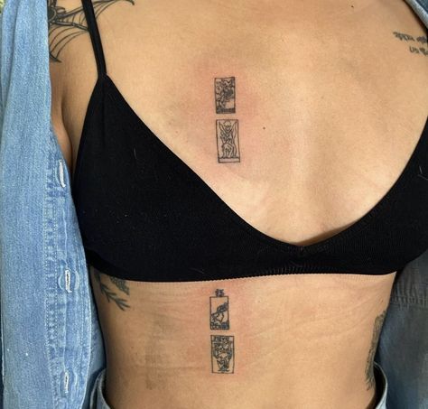 Tarot Cards Judgement, Tarot Tattoo, Tarot Card Tattoo, Devil Tattoo, Handpoke Tattoo, Female Tattoo Artists, Card Tattoo, Dainty Tattoos, Dope Tattoos