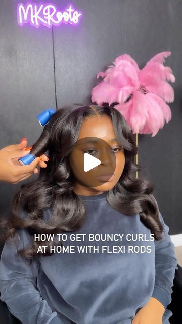 MK✨• MISSISSAUGA HAIRSTYLIST on Instagram: "Highly requested video!! Please save this for later😍

The trick is to wrap the hair FLAT against the flexi rod. This will help to maintain and mimic the shape of the curl to enhance the bounct curl look. 

When taking down the flexi rods, open the bottom of the flexi rod and let the curl drop out on its own. Do NOT unravel as you will ruin the curl. 

I hope this helps" Flexi Rod On Weave, Flexi Rods On Weave Long Hair, Flex Rod Hairstyles For Black Women, Flexi Rod Bob Black Women, Flexi Rod On Sew In, Flexi Rod Curls On Weave, How To Curl Hair With Flexi Rods, Flexi Rod Tutorial, Flexi Rod Curls On Wig