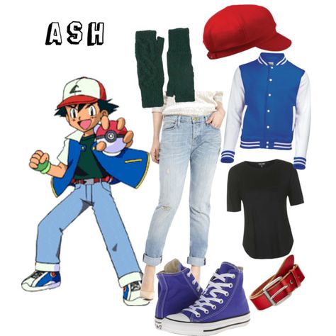 Ash Ketchum Outfit, Ash Ketchum Costume Women, Ash Cosplay Pokemon, Ash Ketchum Costume, Ash Ketchum Cosplay, Pokemon Fashion, Pokemon Logo, Fun Cosplay, Diy Costume Ideas