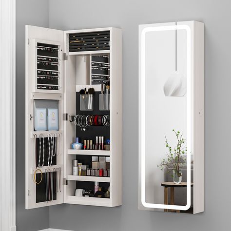 Cabinet Mirror Bedrooms, Dressing Cabinet With Mirror, Dressing Table On Wall, Bedroom Mirror With Storage, Cubords Ideas Bedroom With Mirror, Dressing Area In Bedroom Small Spaces, Small Dressing Table Ideas Space Saving, Mirror Almirah, Makeup Cupboard