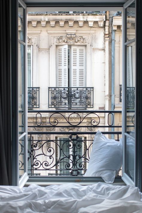 Parisian Windows, Window With A View, Bedroom Scene, Interior Design Minimalist, Paris Home, Parisian Life, Parisian Apartment, Apartment Balcony, Living In Paris