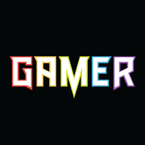 Rainbow logo variant for New Era Brewing Inc's Gamer brand. The Gamer wordmark features drop points on the G and R, common in 80’s metal and indie culture. Logos, Pubg Gamer Logo, Gamer Icons Logo, Gamer Backgrounds, Gamer Logo Design, Gaming Name, Gamer Wallpaper, Gaming Pics, Logo Gamer