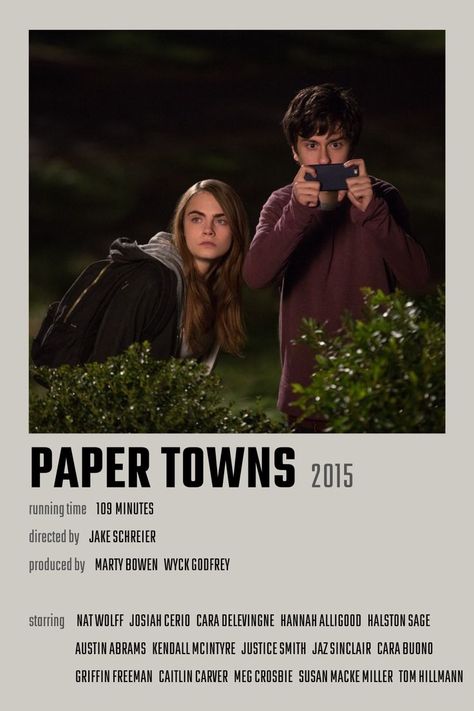 Paper Towns Movie Poster Caitlin Carver, Paper Towns Movie, Austin Abrams, Jaz Sinclair, Netflix Hacks, Paper Towns, Cara Delevingne, Movie Poster, Favorite Movies