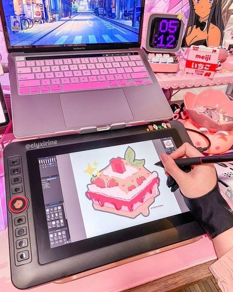 Studio Seni, Artist Workspace, Sketching Illustration, Art Studio Room, Images Kawaii, Gaming Room Setup, Artist Aesthetic, Gamer Room, Drawing Tablet