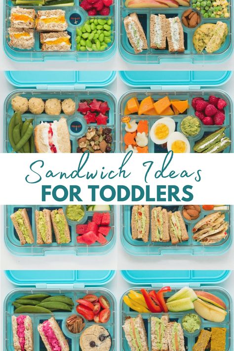 Sandwich Ideas For Lunch Vegetarian, Sandwich Sides Lunch, Blw Sandwiches, Cold Lunch Ideas For Toddlers, Healthy Sandwich Sides, Toddlers Lunch Ideas, Cold Toddler Lunches, Kid Sandwich Ideas, Filling Toddler Snacks